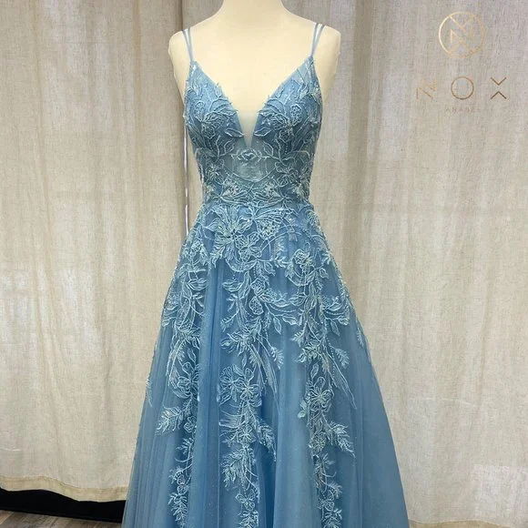 NEW LONG OFF THE SHOULDER SLEEVELESS A-LINE DRESS WITH OPEN ZIPPER BACK NX E1129 - Picture 3 of 8